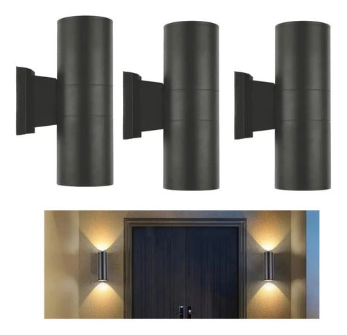 Set X3 Foco Pared Aplique Exterior Lampara Bidireccional