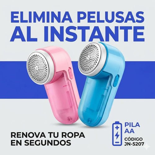 Removedor Saca Pelusas Pilas Aa Ropa Cuchilla De Acero Azul O Rosa Según Stock
