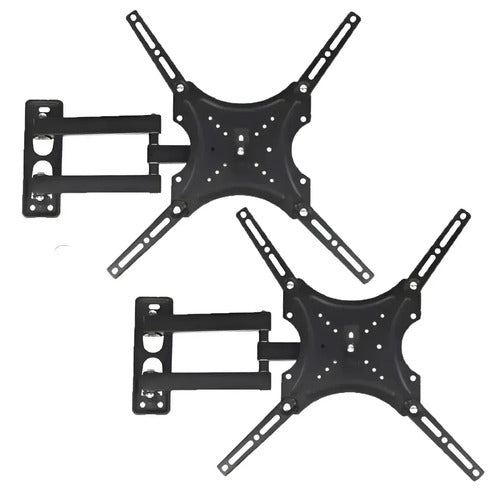 Soporte Tv X2 Ud 14 26 32 40 42 43 49 50 55 Brazo Movil Home Veoquiero Negro X2