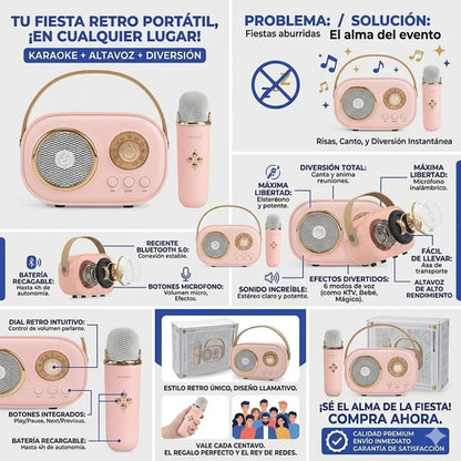 Parlante Karaoke Portatil Bluetooth Microfono Inalambrico Aleatorio