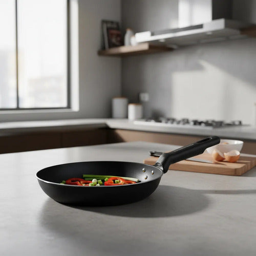 Sarten Aluminio 22cm Loreto Cocina Mango Termico Omeletera Negro