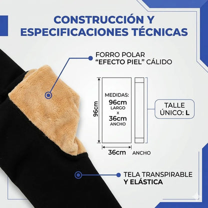 Medias Cancan Termica Forrada Polar Talle L Unico Elastica Negro Traslúcido Liso L