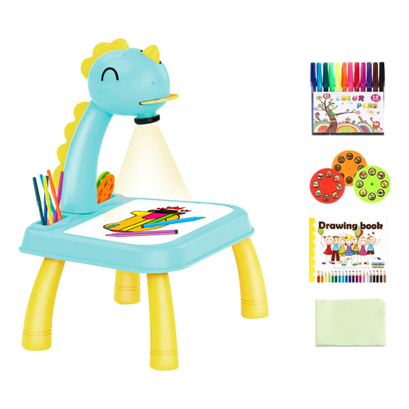 Mesa De Dibujo Infantil C/ Proyector Luz Música Y Accesorios