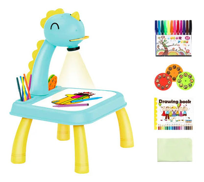 Mesa De Dibujo Infantil C/ Proyector Luz Música Y Accesorios