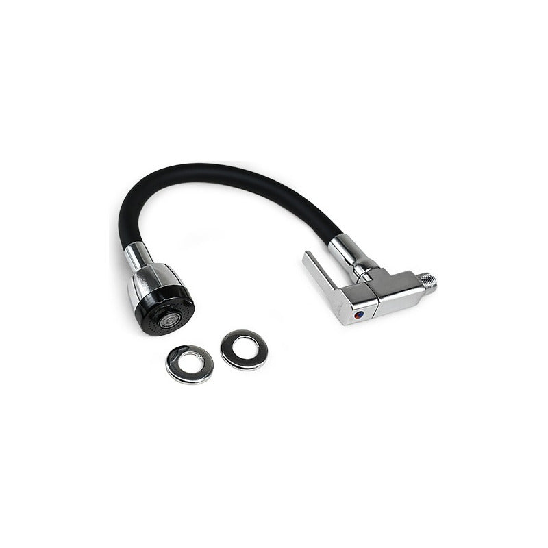 Canilla Cocina Pared Grifo Mesada Monocomando Flexible Negro