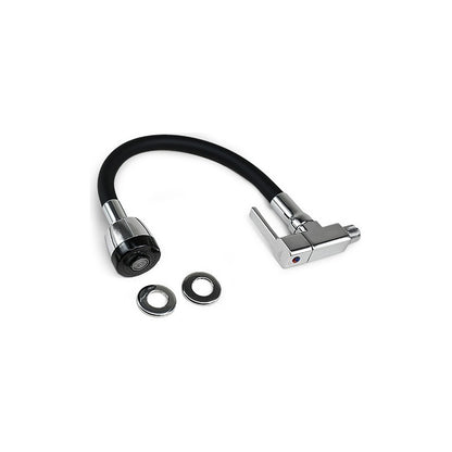 Canilla Cocina Pared Grifo Mesada Monocomando Flexible Negro