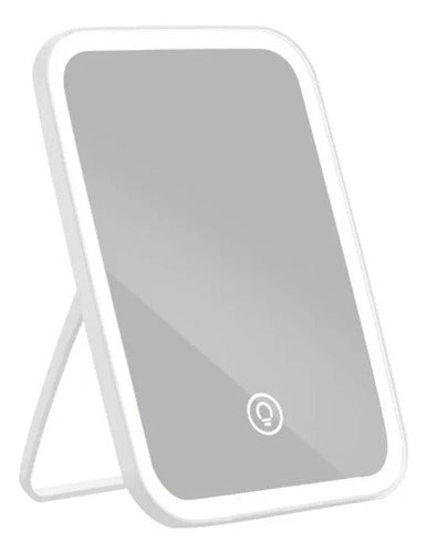 Espejo Luz Led Tactil Usb 3 Niveles Angulo Ajustable Blanco Blanco