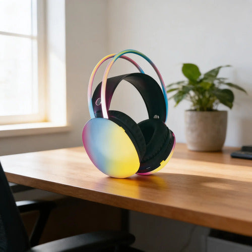 Auriculares Bluetooth Vincha Ergonómica Led Rgb Usb Tf Fm Aleatorio - 2 Colores