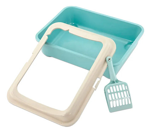 Arenero Para Gato Rectangular Bandeja Sanitaria Con Pala Blanco