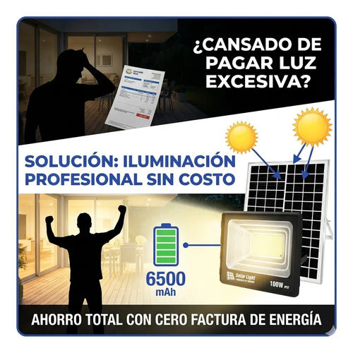 X2 Foco Solar Led Reflector Exterior 100w Con Control Remoto Negro Blanco Frío