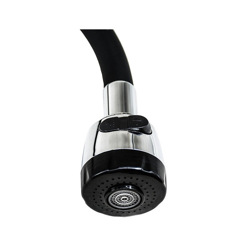 Canilla Cocina Pared Grifo Mesada Monocomando Flexible Negro