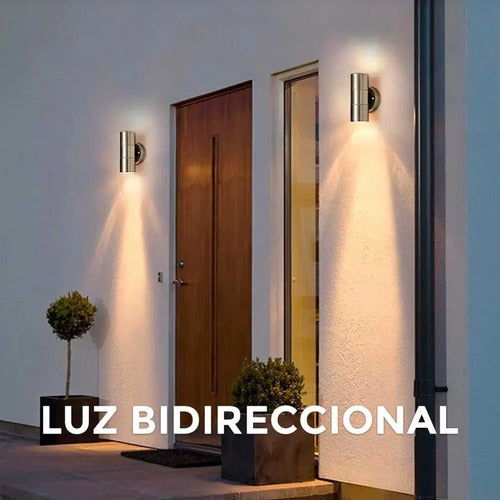 Set X2 Aplique Pared Exterior Luminaria Foco Bidireccional