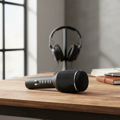 Micrófono Karaoke Inalámbrico Bluetooth Altavoz 5w Tws Negro