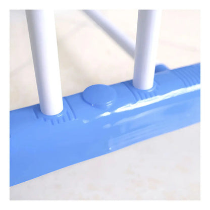 Tender Tendedero Vertical Importbaires Plegable De 3 Niveles Percheros Adicionales Y Base Para Calzados Con Ruedas Blanco/azul
