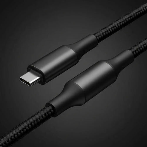 Cable Usb Tipo C A Ios Reforzado Carga Y Datos 1 Metro Nylon Negro