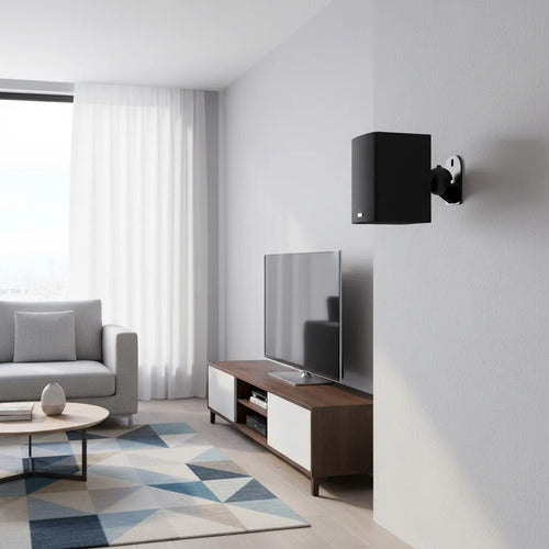 Soporte Pared Parlantes Giratorio Regulable Ajustable 180° Negro