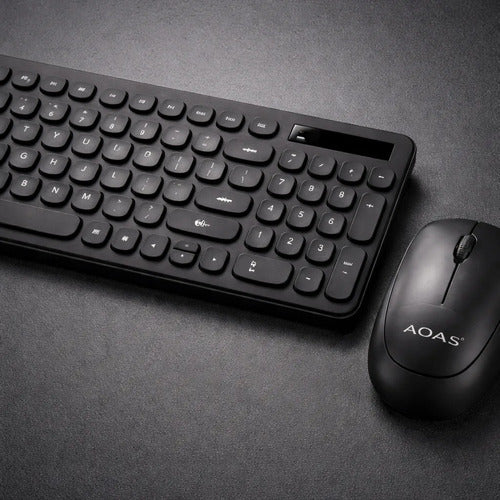 Combo Kit Teclado Mouse Pc Notebook Oficina Inalambrico Usb Negro
