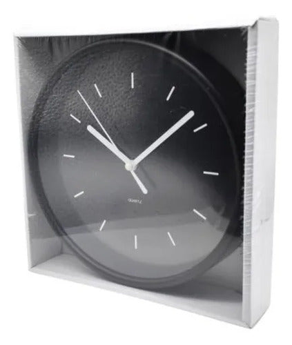 Reloj De Pared Redondo Analógico 19cm Moderno Decorativo Negro