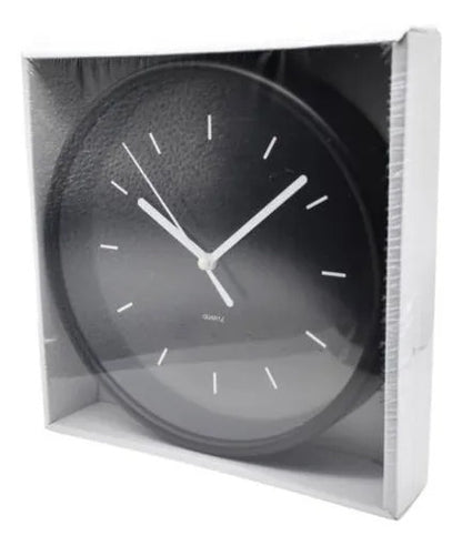 Reloj De Pared Redondo Analógico 19cm Moderno Decorativo Negro