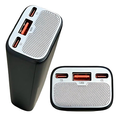 Power Bank Usb Y Usb-c Tipo C 65w 10 000mah Display Lcd Gris