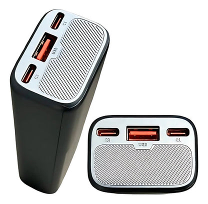 Power Bank Usb Y Usb-c Tipo C 65w 10 000mah Display Lcd Gris