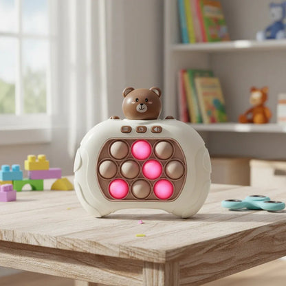Juego Consola Pop It Electrónica Oso Luces Sonidos Infantil Beige / Crema Con Detalles Marrones