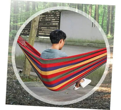 Hamaca Camping Tela Exterior Portatil Lona Reforzada 200x80c Multicolor