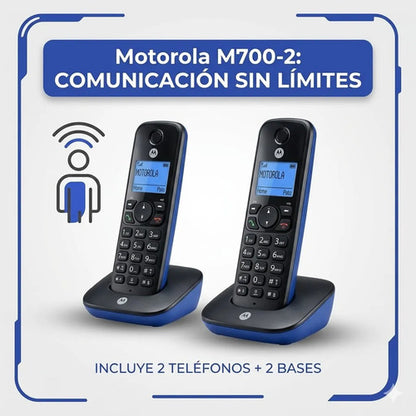 Telefono Inalambrico Digital Base Doble Identificador Numero Negro