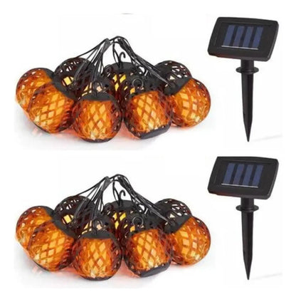 Set X2 Guirnalda Solar Guia Luces Led Calidas Lamparas Calidas
