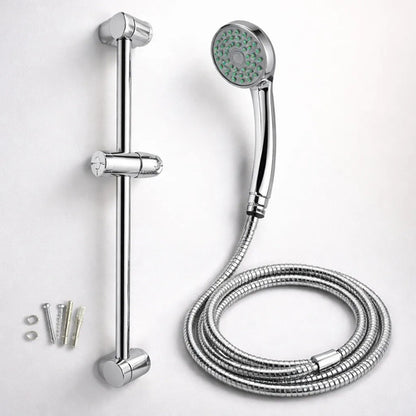 Set Ducha Baño Manual Soporte Ajustable Manguera Flexible Plateado Cromado