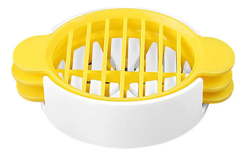 Corta Huevo Rebanador Cortador Manual De Plastico 3 En 1 Blanco