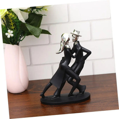 Adorno Bailarines De Tango Medidas 11cm. Negro