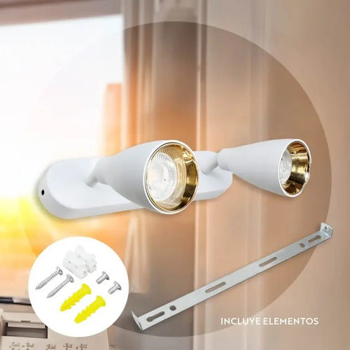 Foco Pared Techo Aplique Luminaria Lampara Blanco Blanco