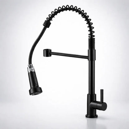 Canilla Grifo Cocina Monocomando Flexible Extensible Acero Negro