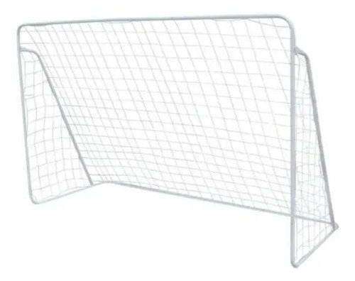 Arco De Fútbol Acero Resistente Red Y Estacas 213x150x75cm Blanco