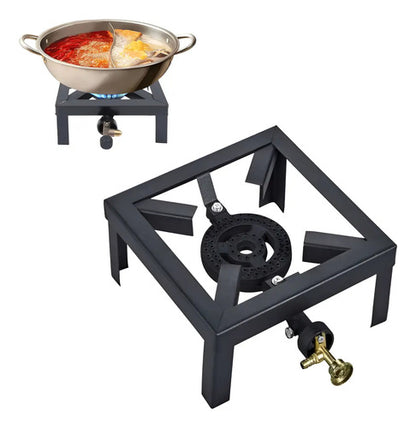 Anafe Quemador Gas 1 Hornalla Hierro Cocinilla Portatil Negro
