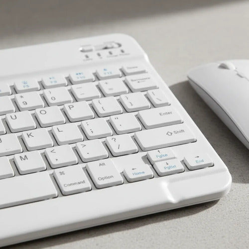 Kit Combo Teclado Mouse Bluetooth Recargable Bluetooth Blanco