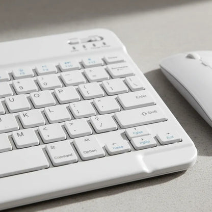 Kit Combo Teclado Mouse Bluetooth Recargable Bluetooth Blanco