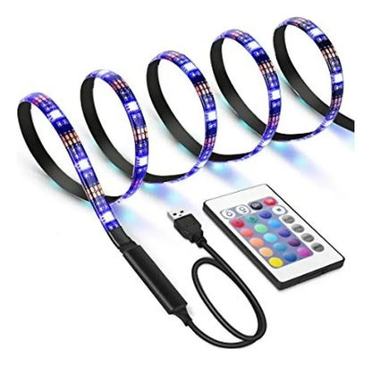 Tira Cinta Led Rgb 3m Usb Con Control Remoto Adhesiva Ip65 Rgb