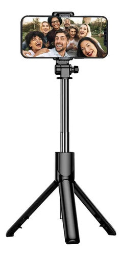 Selfie Stick Palo Tripode Celular Extensible Bluetooth 170cm Negro