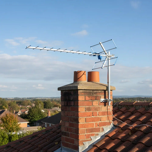 Antenas Exterior Tv Digital Señales Abiertas 18 23 Db 80 Kms Gris Aluminio / Plateado Natural