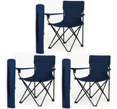 X3 Silla Plegable Camping Reposera Con Apoyabrazos Playa