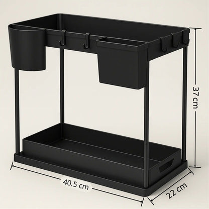 X2 Estante Organizador De Cocina Mesada 2 Niveles Cajon Aleatorio