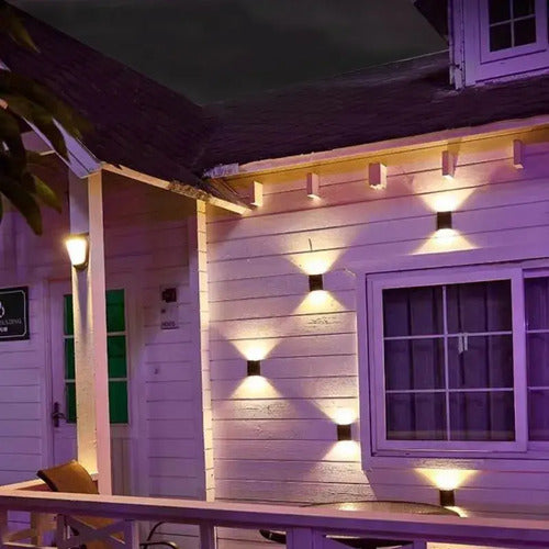 X2 Aplique Lampara Led Pared Exterior Interior Foco Spot Negro