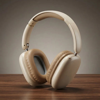 Auriculares Inalámbricos Plegables Bluetooth 5.3 Micrófono Beige