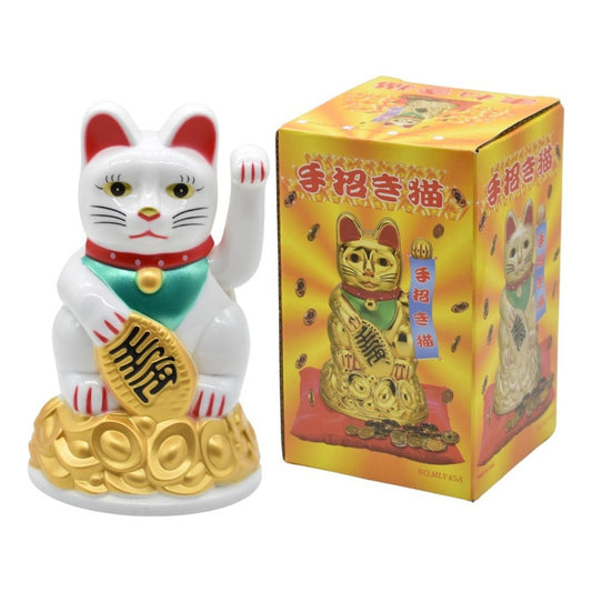Gato De La Suerte Para Atraer Fortuna De Plastico 11x7cm.