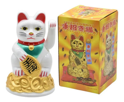 Gato De La Suerte Para Atraer Fortuna De Plastico 11x7cm. Aleatorio