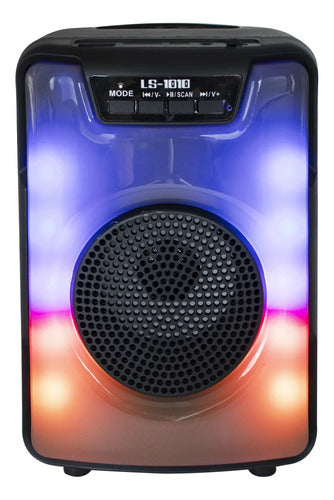 Parlante Inalambrico Bluetooth Ios Android Luces Rgb Usb Tws Negro Mate