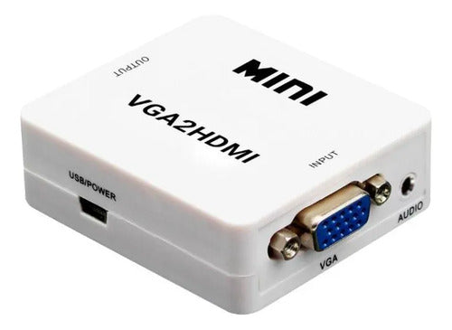 Adaptador Conversor Vga A Hdmi Audio Usb Fhd 1080p Monitor