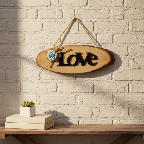 Adorno Cartel Decorativo Love De Madera 30x12cm Love
